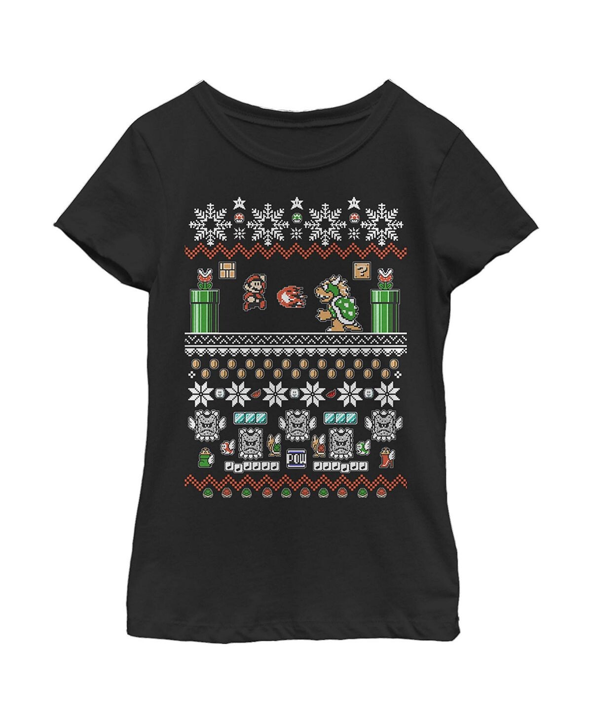 

Детская футболка Girl's and Bowser Ugly Christmas Sweater Nintendo
