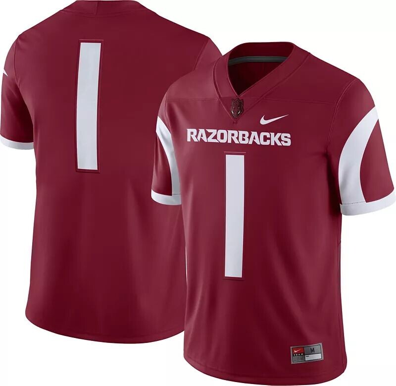 

Мужское футбольное джерси Nike Arkansas Razorbacks #1 Crimson Dri-FIT Game