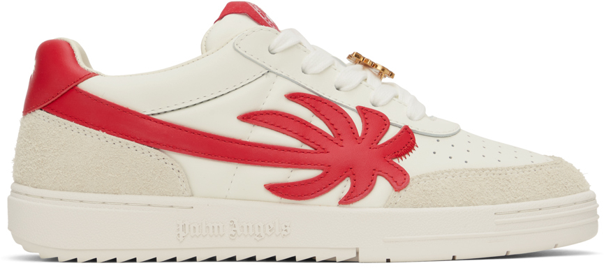 Бело-красные кроссовки Университета Палм-Бич Palm Angels, цвет White/Red