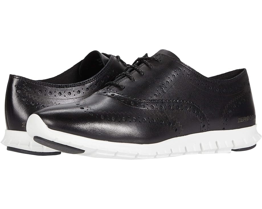 Оксфорды Cole Haan Zerogrand Wing Oxford Closed Hole, цвет Black Leather/Optic White кроссовки coach citysole leather court цвет optic white