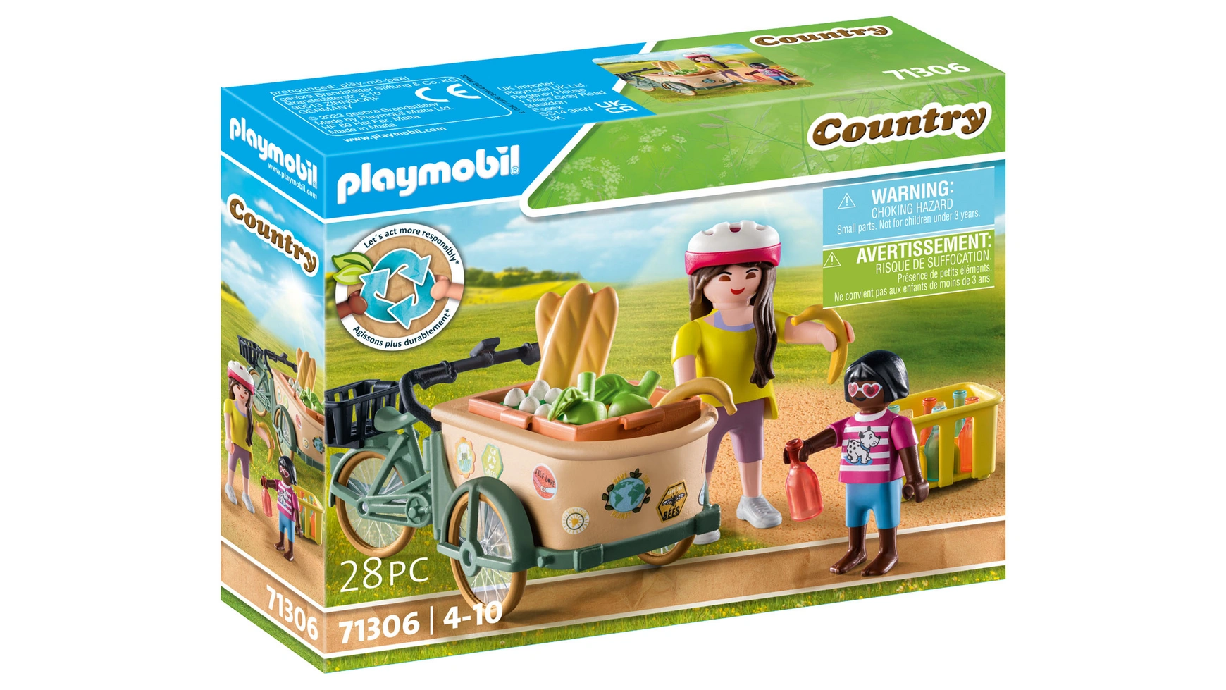 playmobil country 4189 фургон для перевозки лошадей Country грузовой велосипед Playmobil