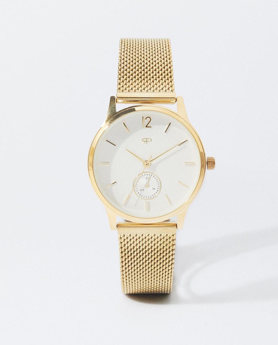 цена Женские часы Parfois из нержавеющей стали с золотистым ремешком из металлической сетки Parfois, золотой