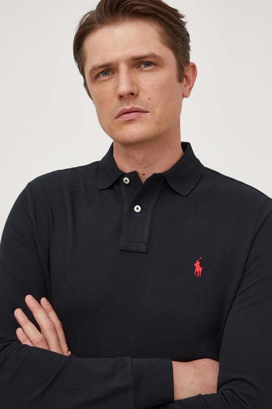 

Хлопковая рубашка с длинными рукавами Polo Ralph Lauren, черный