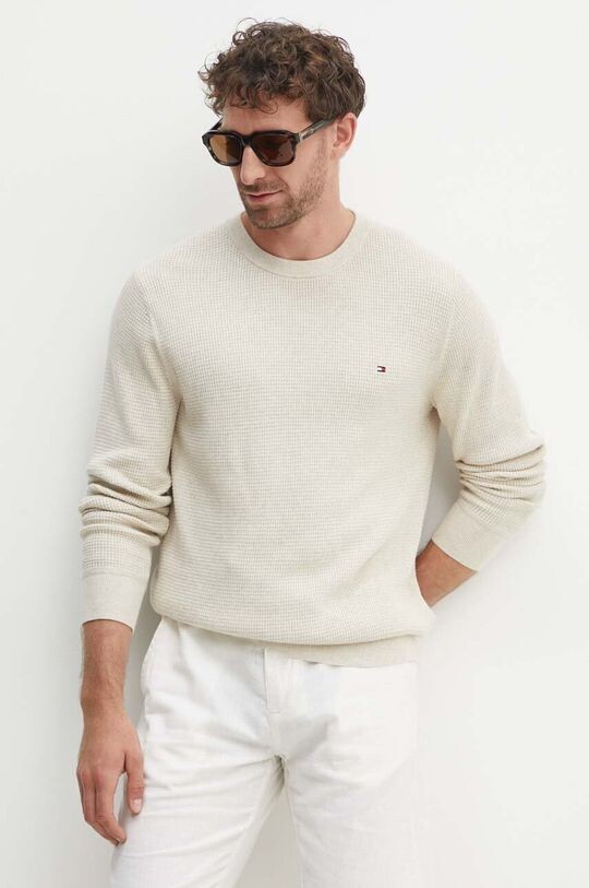 

Хлопковый свитер Tommy Hilfiger, бежевый