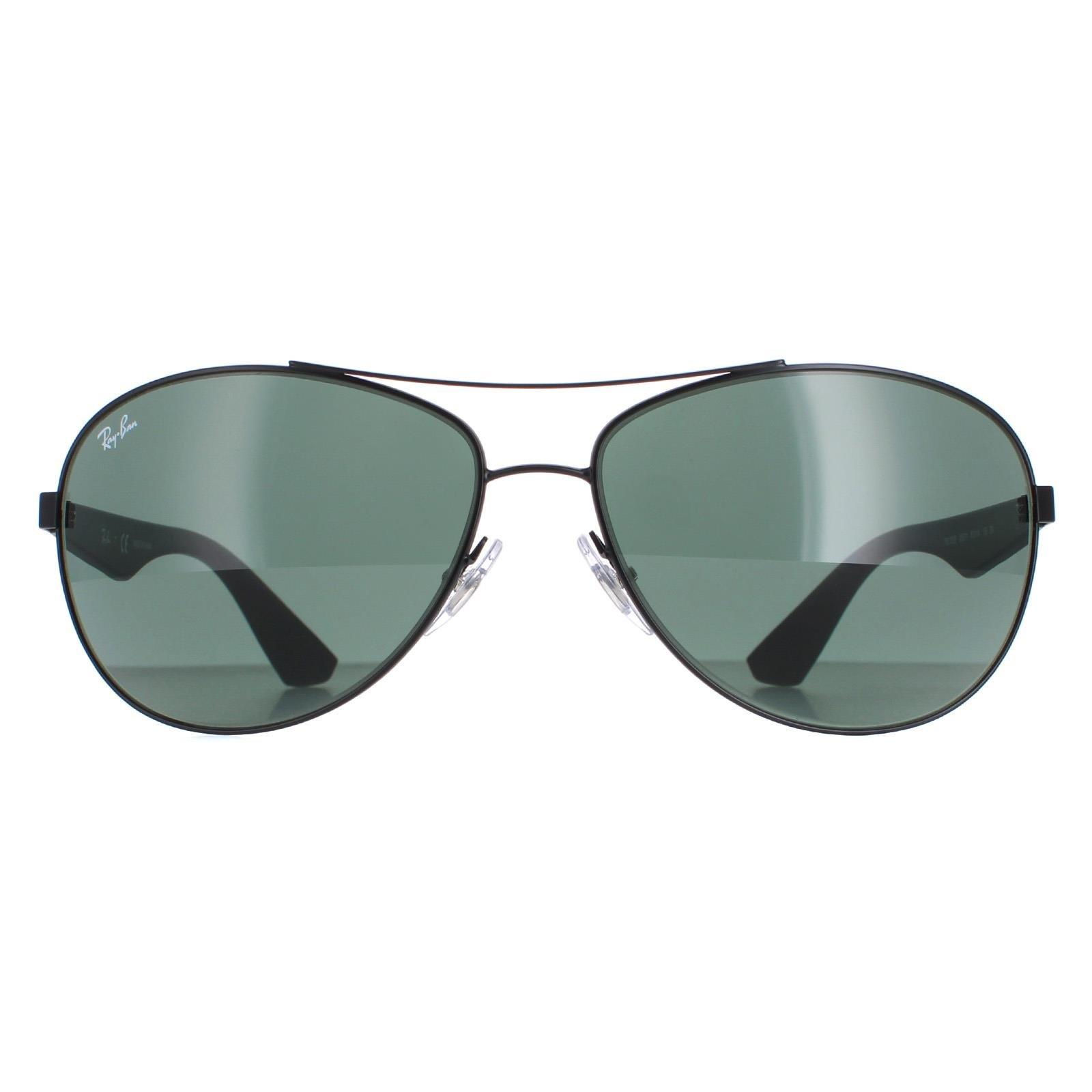 Солнцезащитные очки-авиаторы матовые черные серые зеленые Ray-Ban, черный