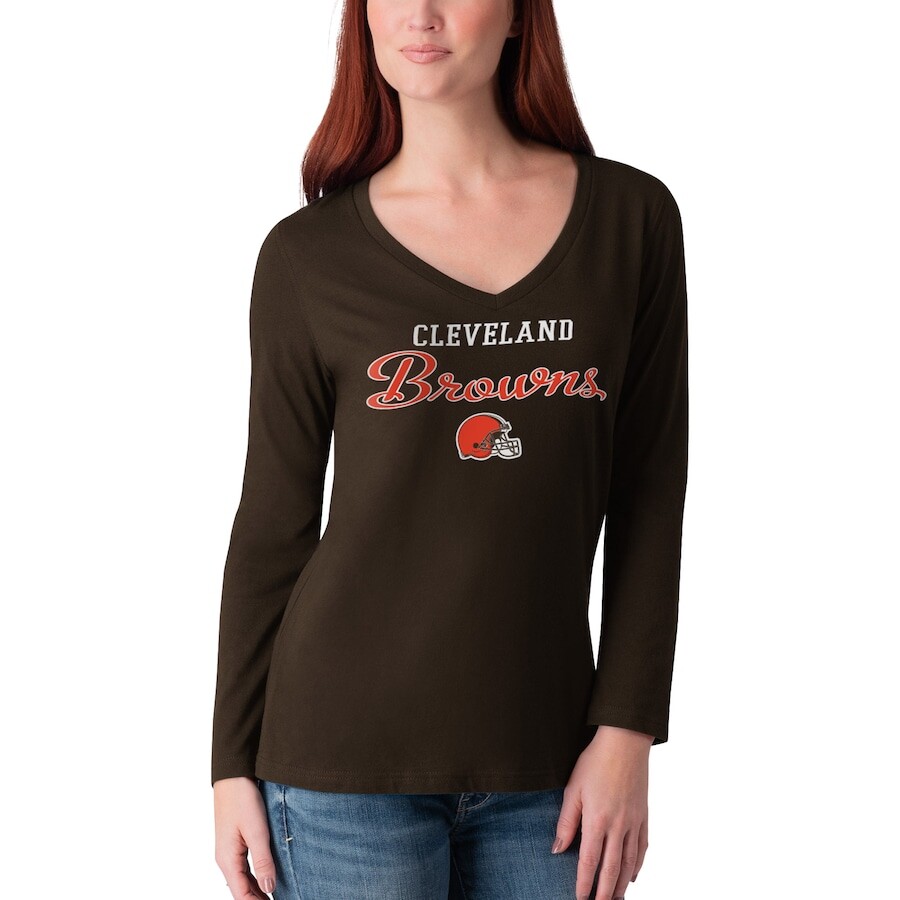 

Футболка с длинным рукавом G-III 4Her by Carl Banks Cleveland Browns, коричневый