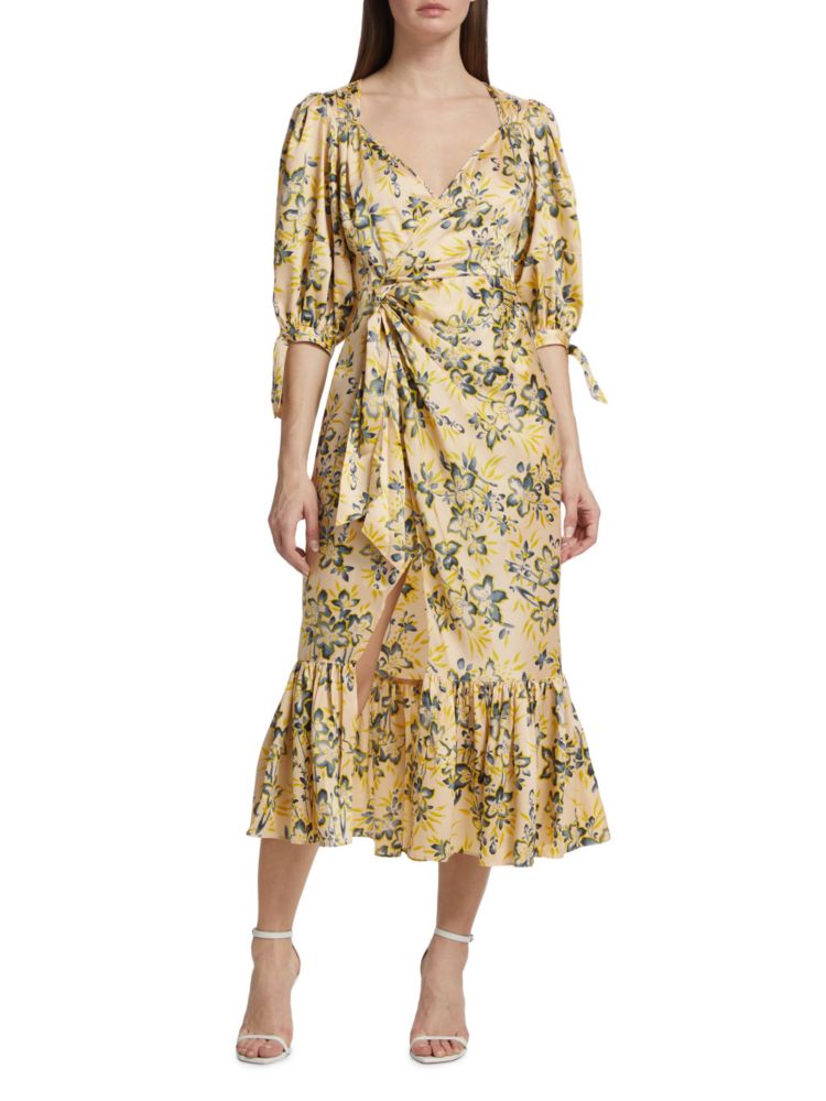 цена Платье миди Kerstin с цветочным принтом Cinq À Sept, цвет Pomelo Multi