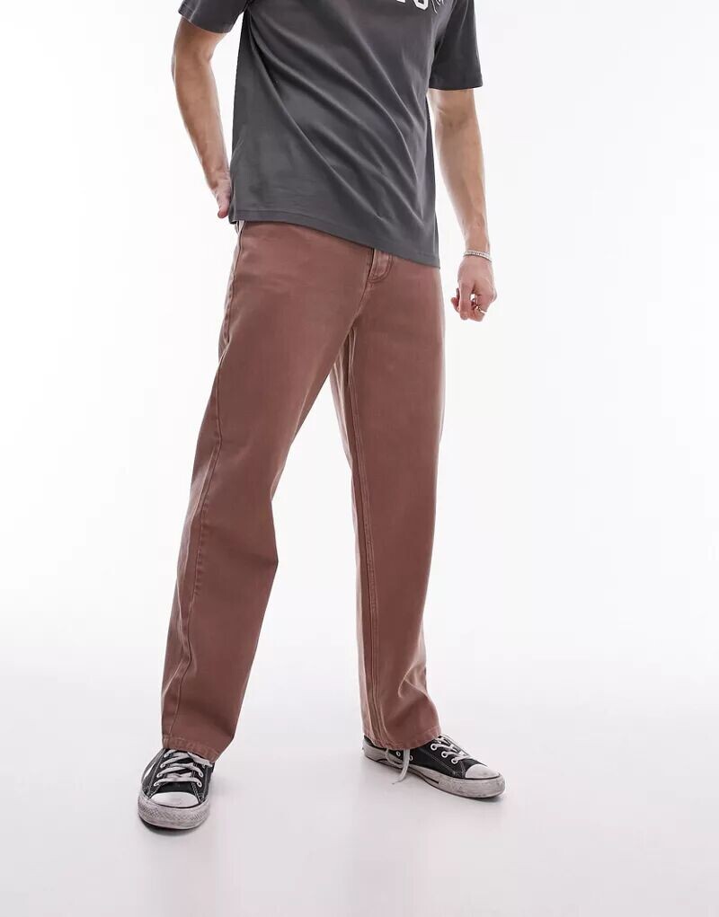 

Коричневые брюки свободного кроя Topman