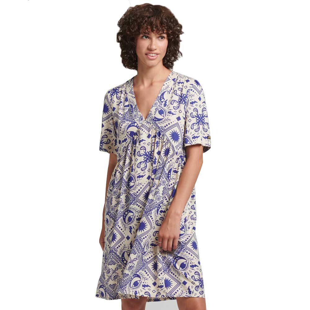

Платье миди Superdry Vintage 1/2 Sleeve, синий