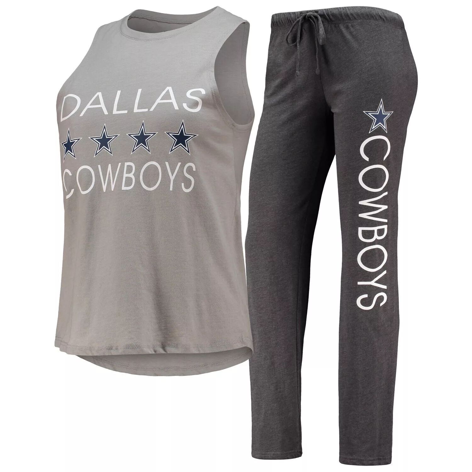 

Женский спортивный комплект темно-синего/серебристого цвета Dallas Cowboys с майкой и брюками для сна