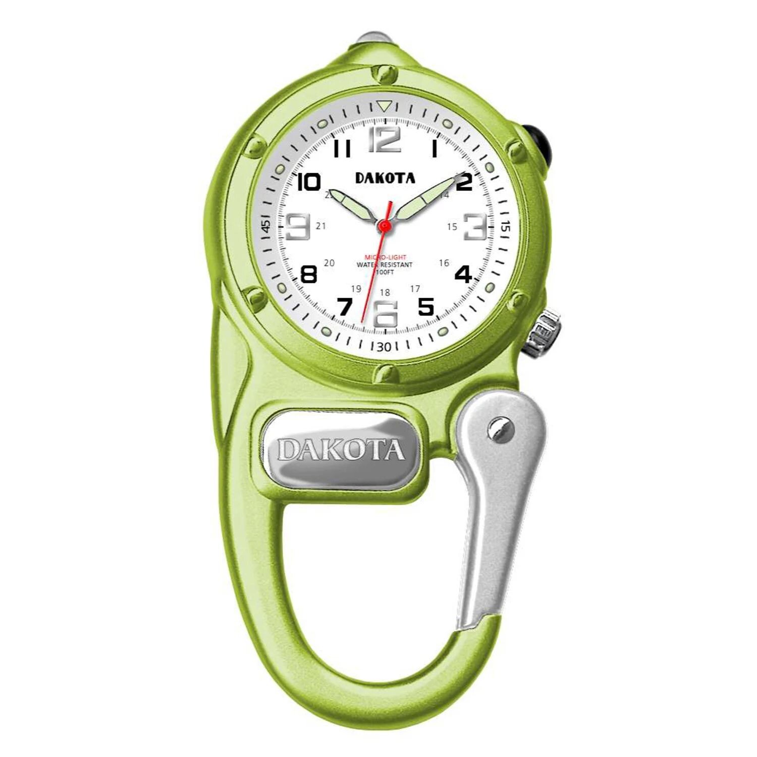 

Часы Dakota Green Mini Clip с карабином и зажимом Microlight