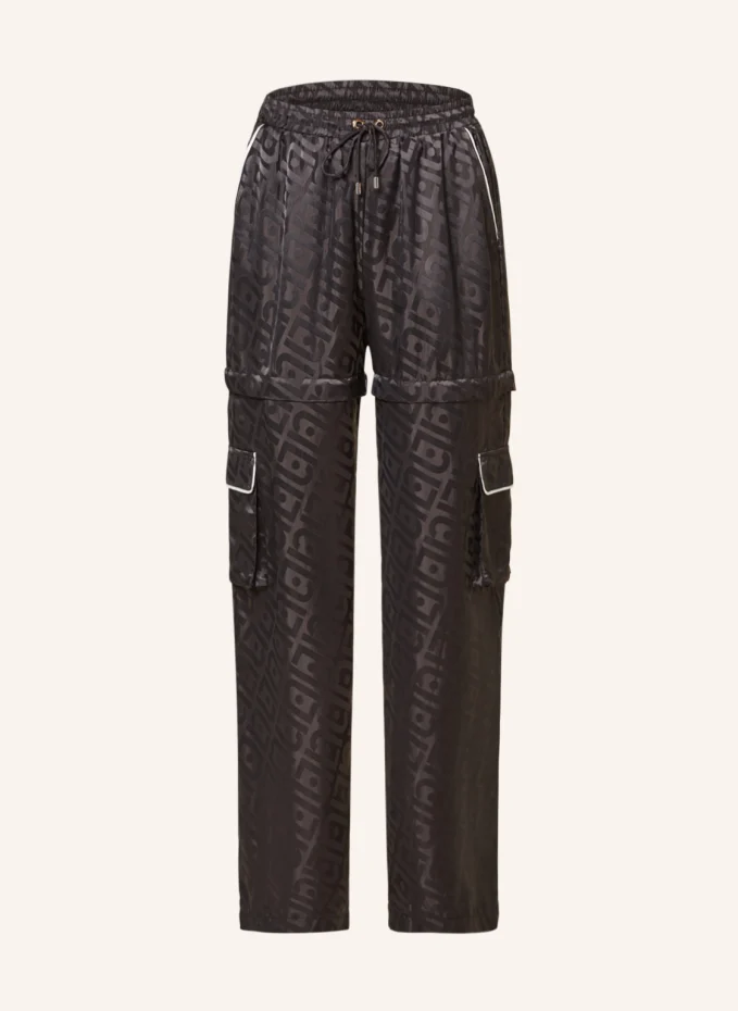 Атласные брюки-карго Liu Jo, черный брюки карго liu jo jeans цвет black