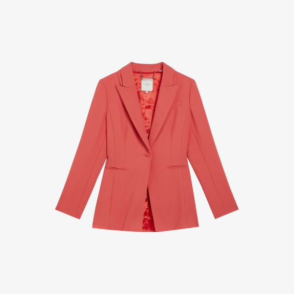 

Однобортный тканый пиджак с заостренными лацканами Ted Baker, цвет coral