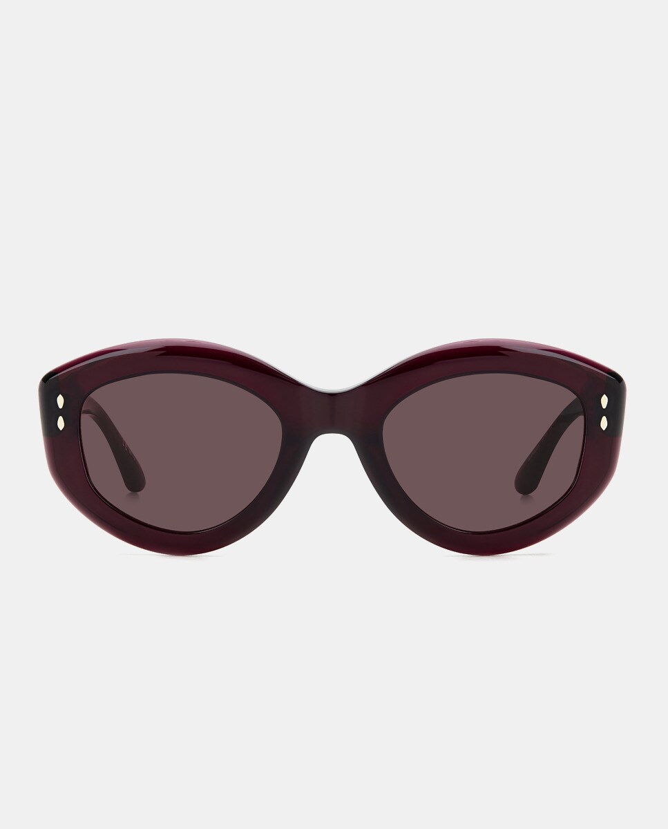 Бордовые женские круглые ацетатные солнцезащитные очки Isabel Marant, бордо очки круглой формы moo s ic berlin