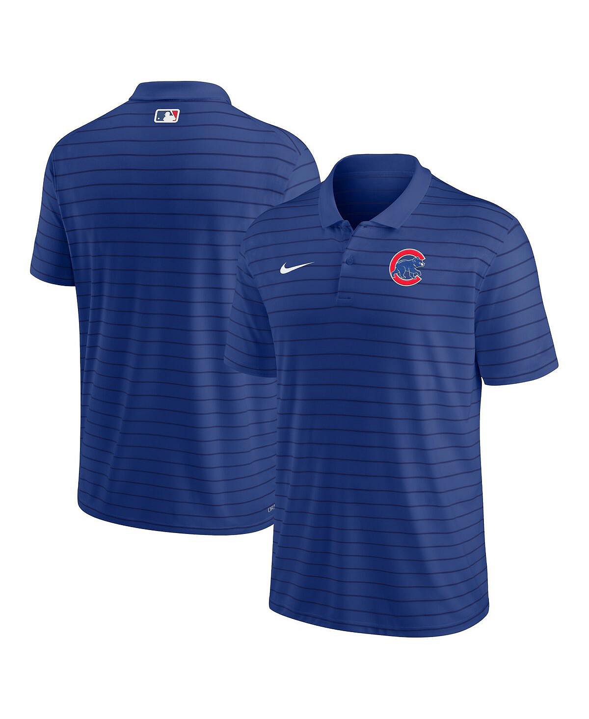 цена Мужская рубашка-поло Victory в полоску Royal Chicago Cubs Authentic Collection Performance Nike