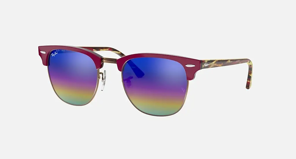 

Солнцезащитные очки Ray-Ban CLUBMASTER MINERAL FLASH LENSES, синий радужный