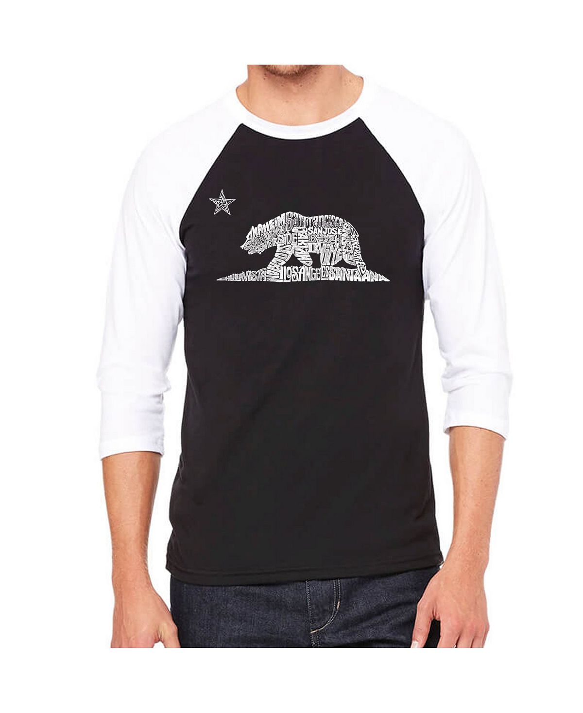 Мужская футболка реглан Word Art California Bear LA Pop Art california bear мужская футболка с рисунком word art la pop art черный