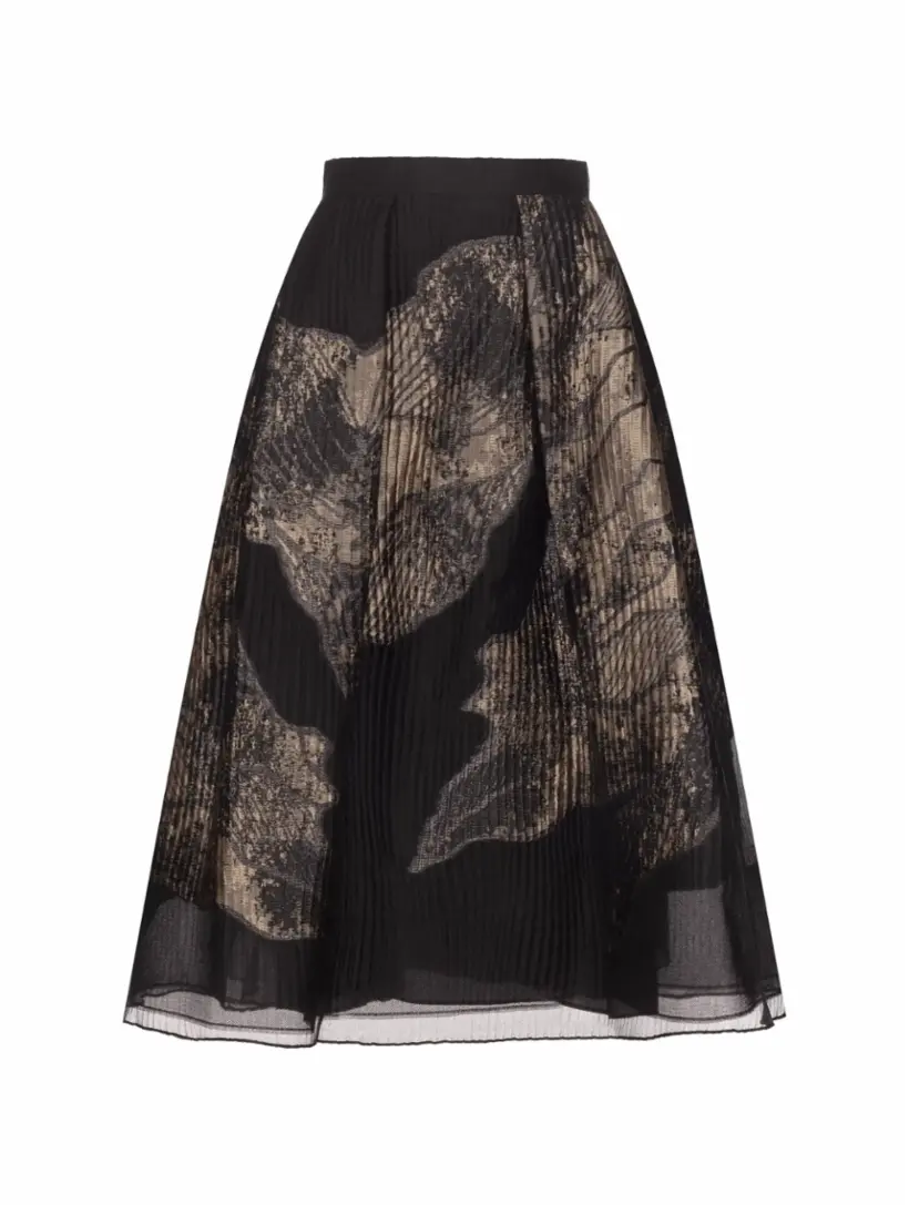 

Юбка миди с узором Elie Saab, черный