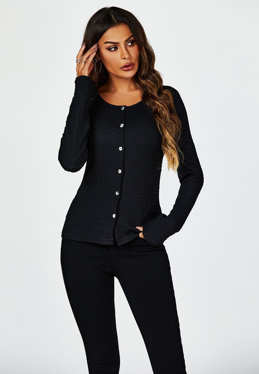 

Кардиган RUCHED STRETCH FS Collection, цвет black