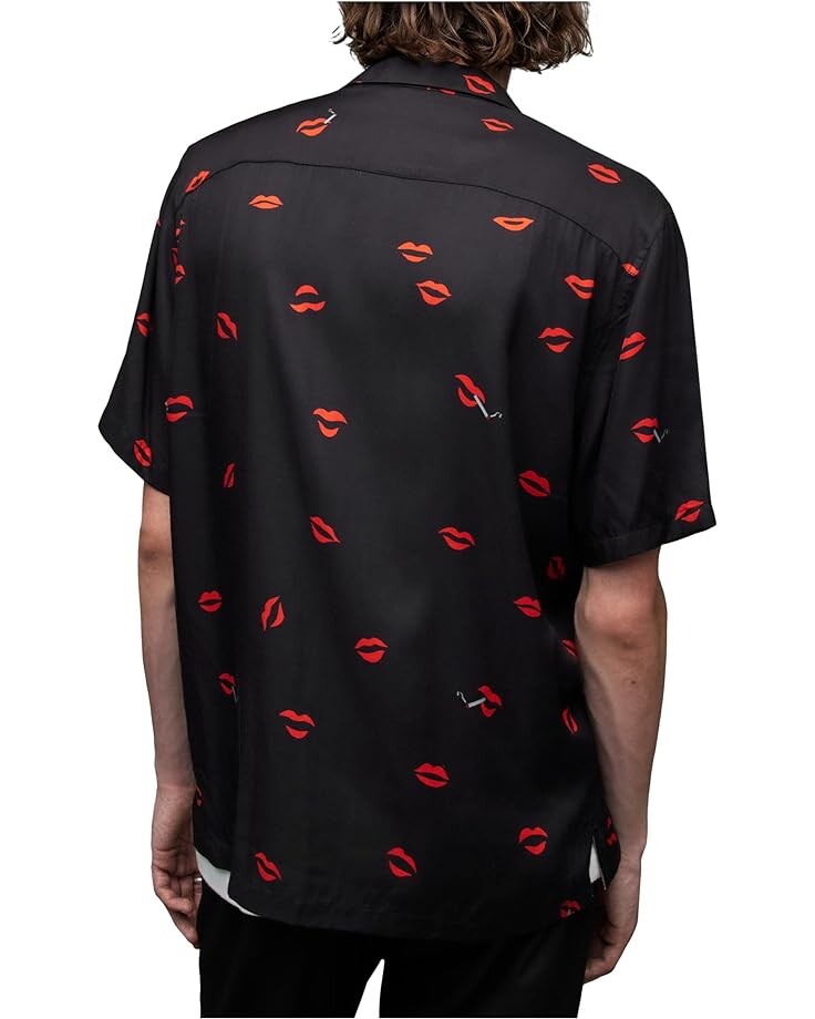 

Рубашка AllSaints Lips Short Sleeve Shirt, цвет Jet Black