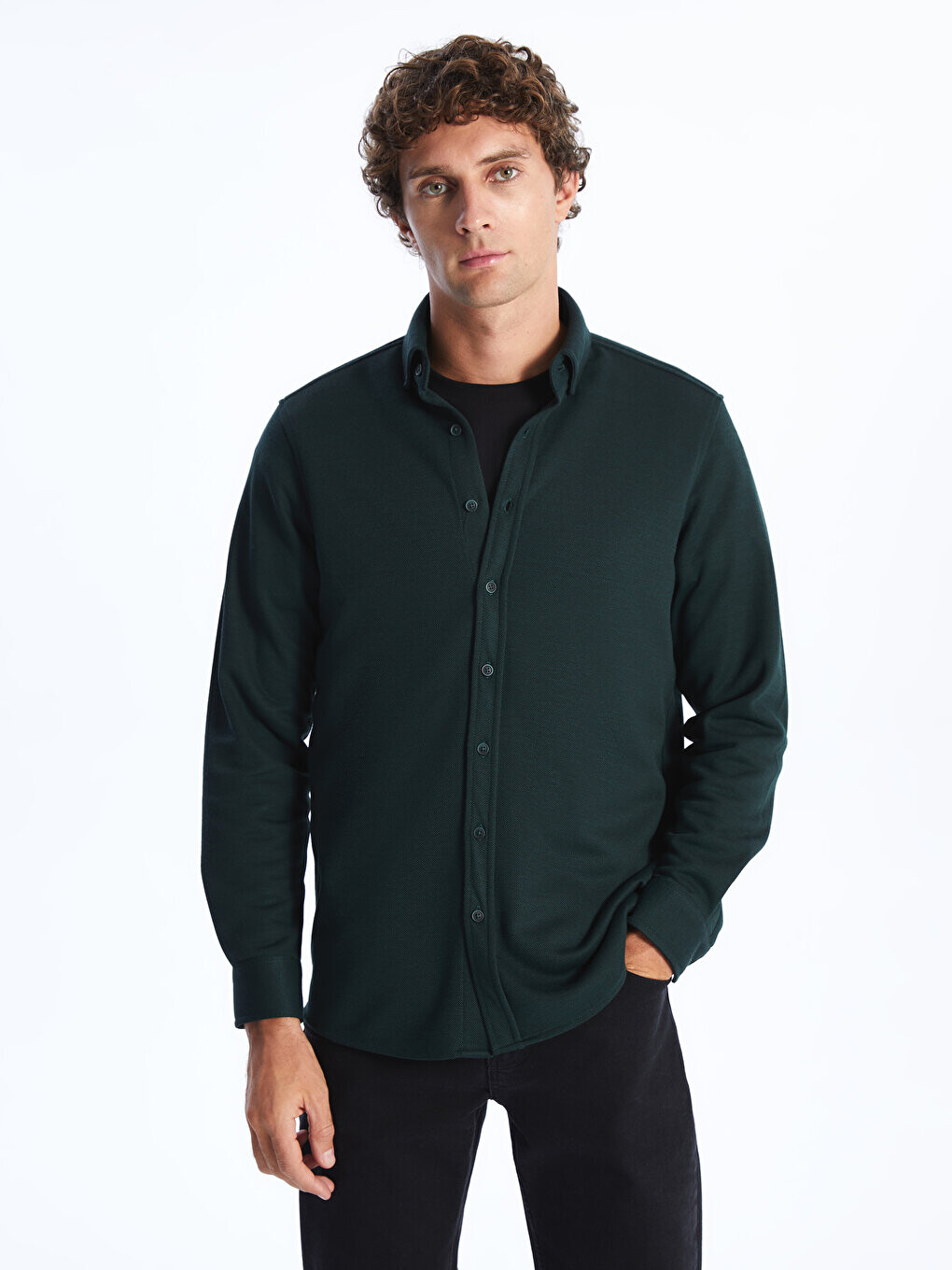 

Мужская рубашка Slim Fit с длинным рукавом SOUTHBLUE, темно-зеленый