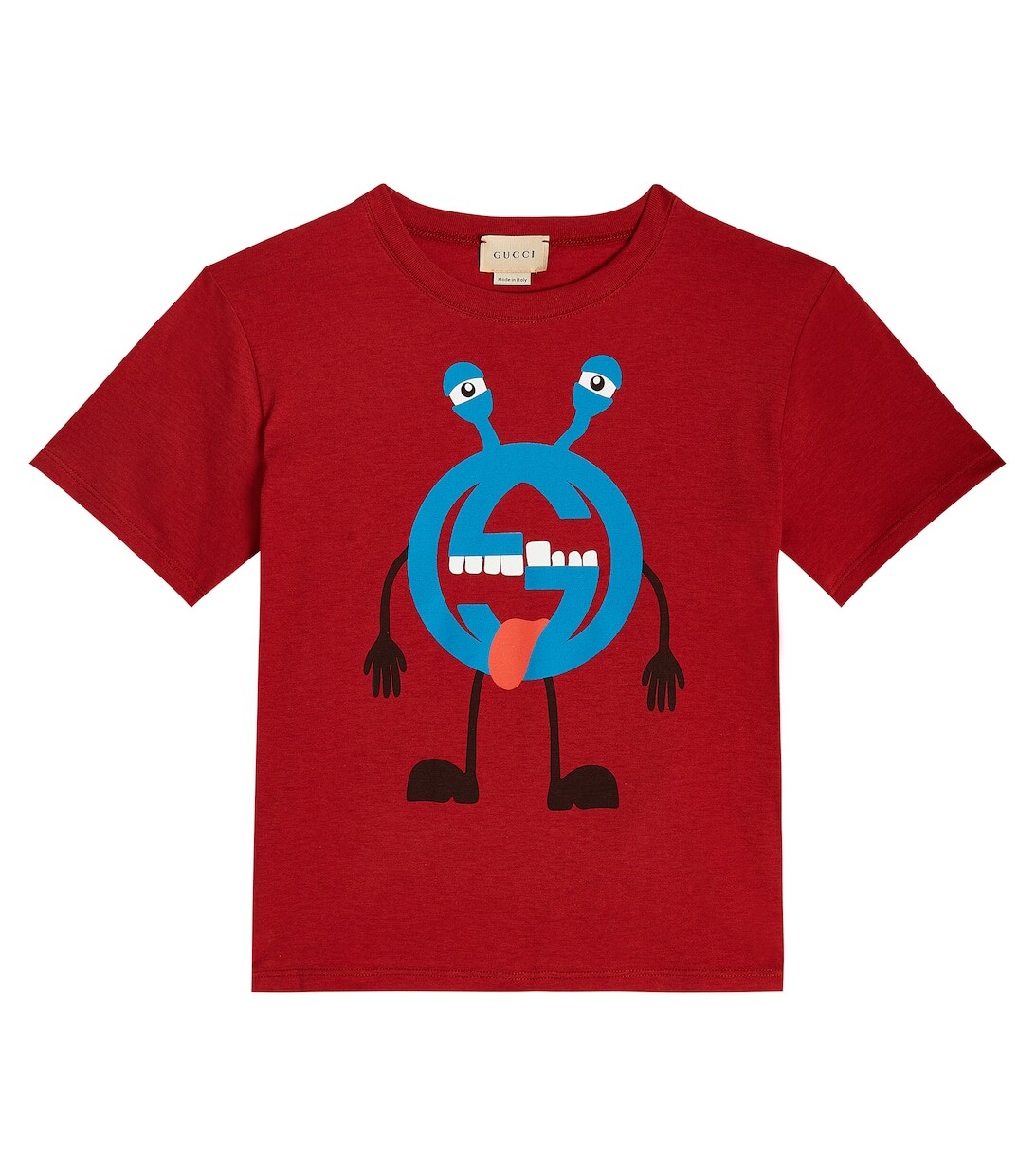 

Футболка Monster из хлопкового джерси Gucci, красный