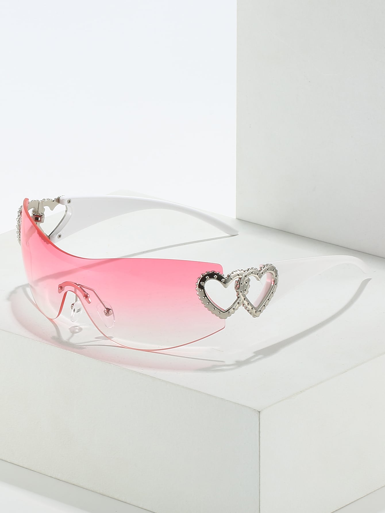 Женские солнцезащитные очки в стиле бохо без оправы с сердечками y2k силиконовый чехол на vivo iqoo neo розовые сердца для виво икуоо нео