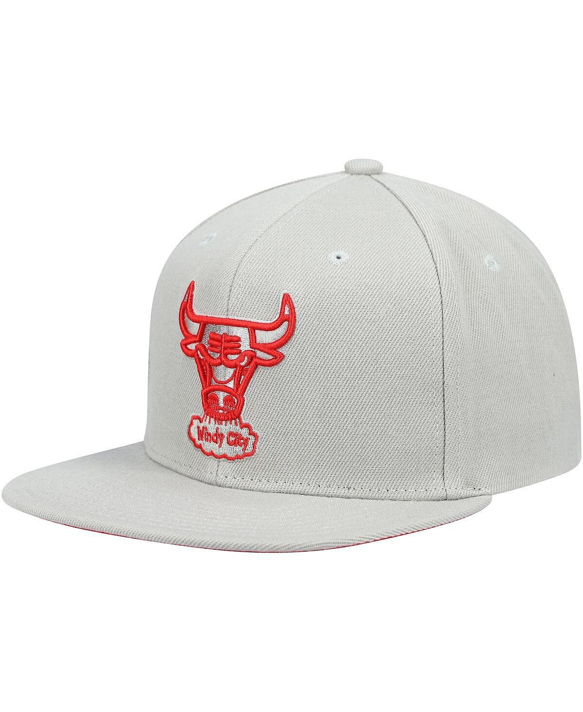 

Мужская серая кепка Snapback в тон из твердой древесины Chicago Bulls Classics Mitchell & Ness