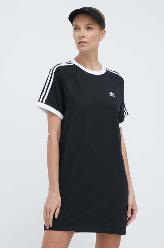 Платье реглан с 3 полосками adidas Originals, черный