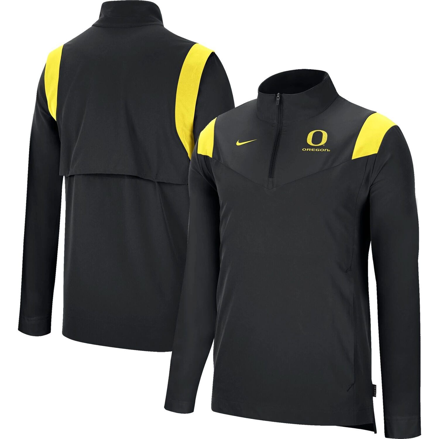 

Мужская черная футболка с молнией без четверти Oregon Ducks Coach Nike, Черный