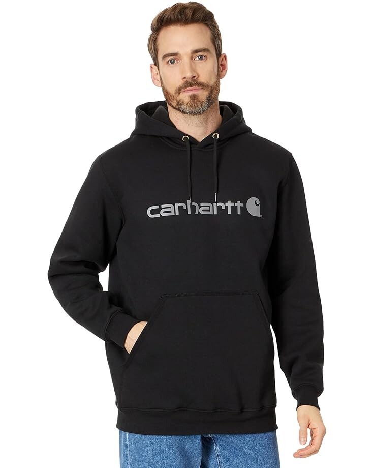 Толстовка Carhartt Signature Logo Midweight, черный толстовка carhartt signature logo midweight голубой