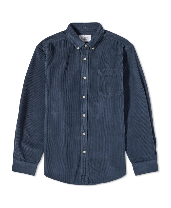 

Темно вельветовая рубашка с карбамидными пуговицами Portuguese Flannel, синий