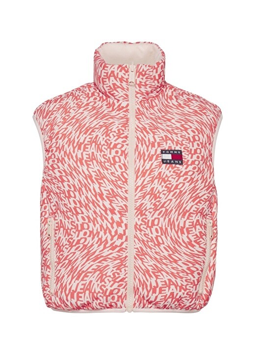 

Розовый женский пуховик с круглым вырезом Tommy Jeans