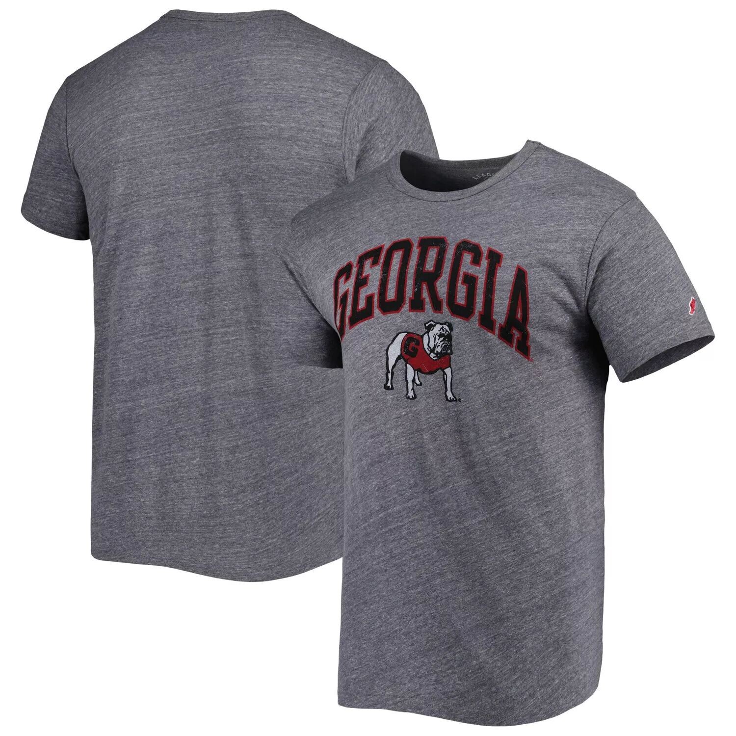 

Мужская студенческая одежда Футболка из трех смесей Heather Grey Georgia Bulldogs 1965 Arch Victory Falls