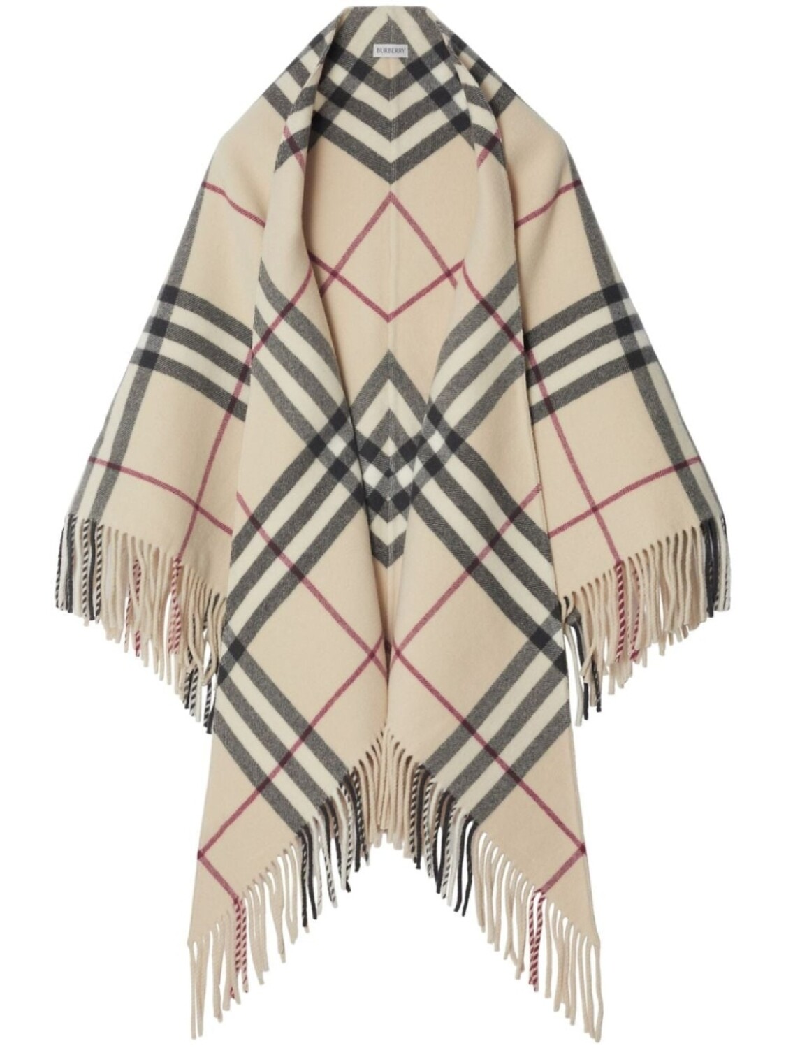 

Burberry шерстяной кейп в клетку Vintage Check, нейтральный цвет