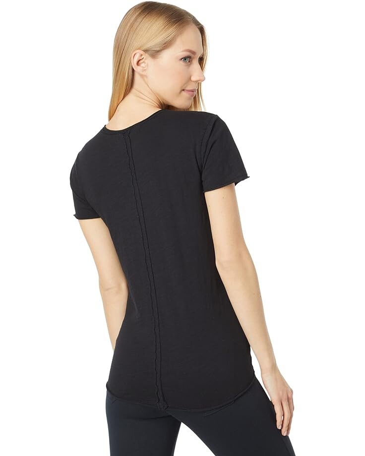 

Футболка Mod-o-doc Lightweight Slub Jersey Short Sleeve Split-Neck Slim Tee, черный