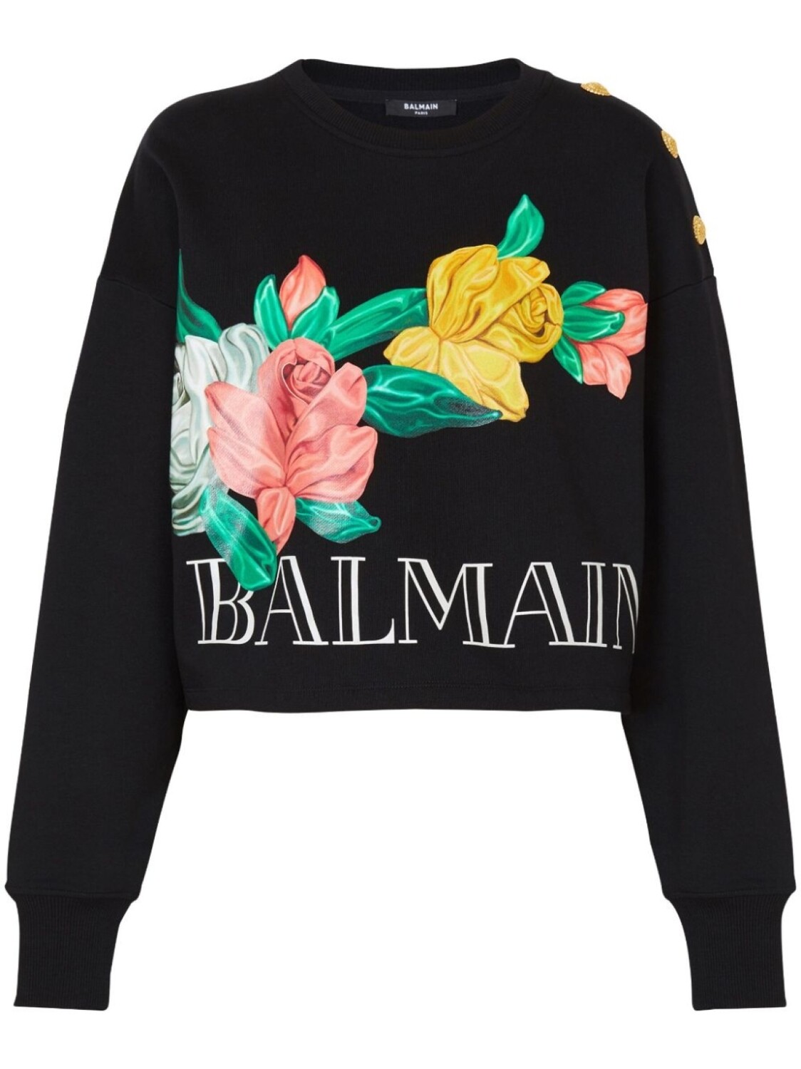 

Balmain укороченная толстовка с принтом, черный