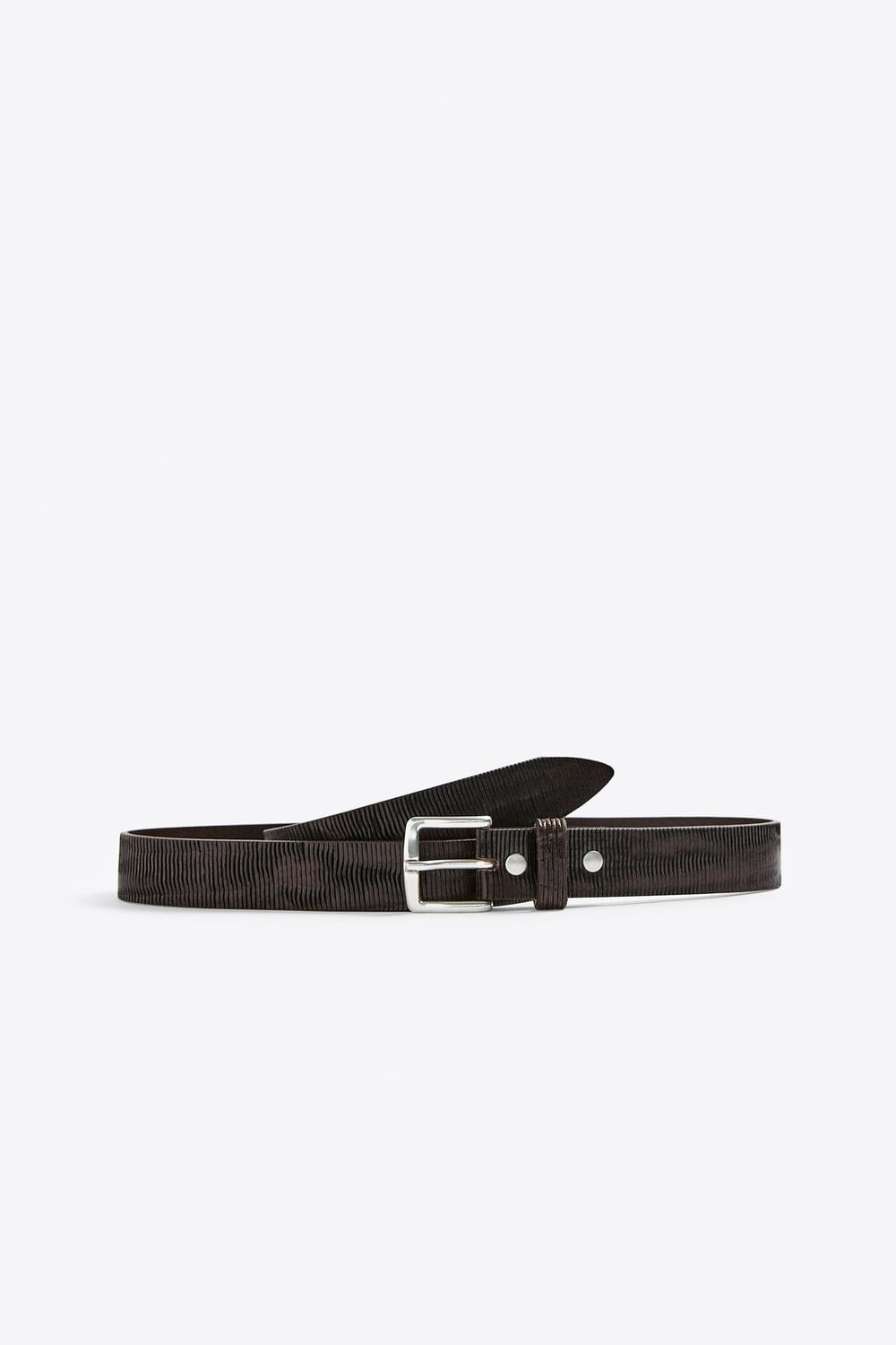 

Ремень из текстурированной кожи ZARA, коричневый