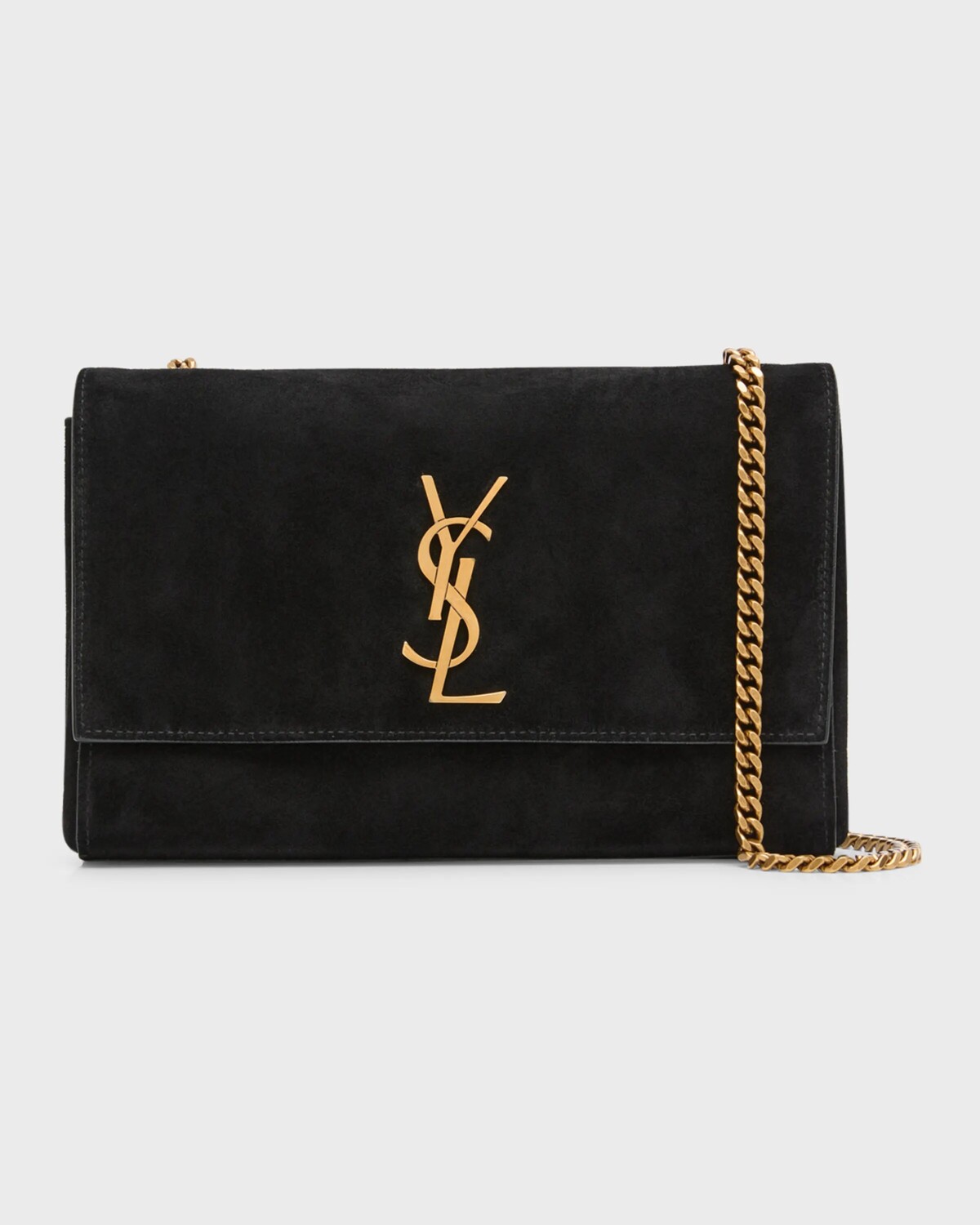 

Маленькая двусторонняя замшевая сумка через плечо Kate YSL Saint Laurent, цвет Nero