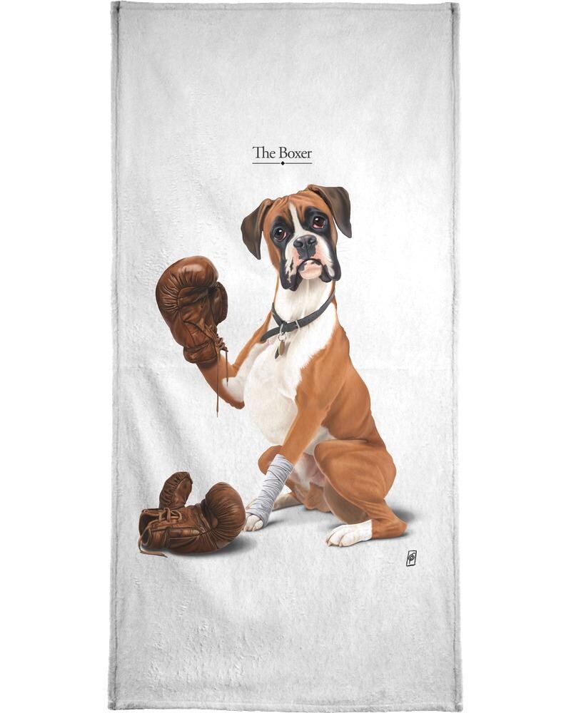 

Полотенце для ванной Juniqe The Boxer (Wordless), цвет Braun & Cremeweiß