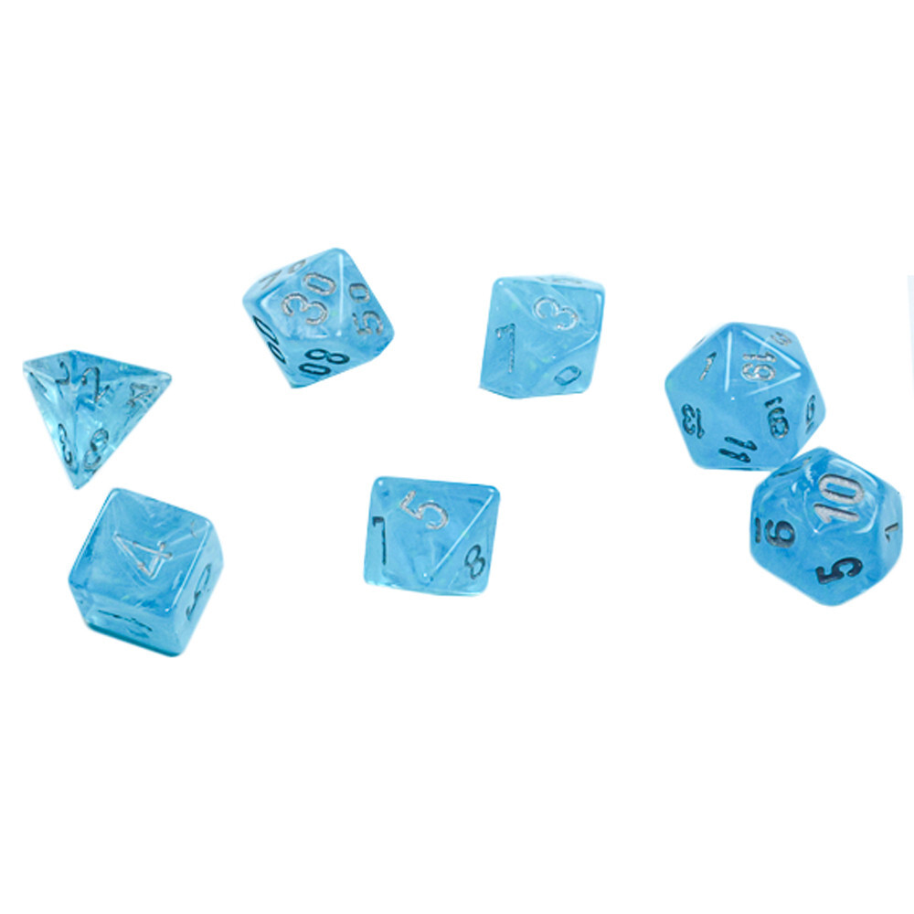 

Аксессуары Chessex Chessex Mini Dice Set: Luminary - Sky w/ Silver (7)