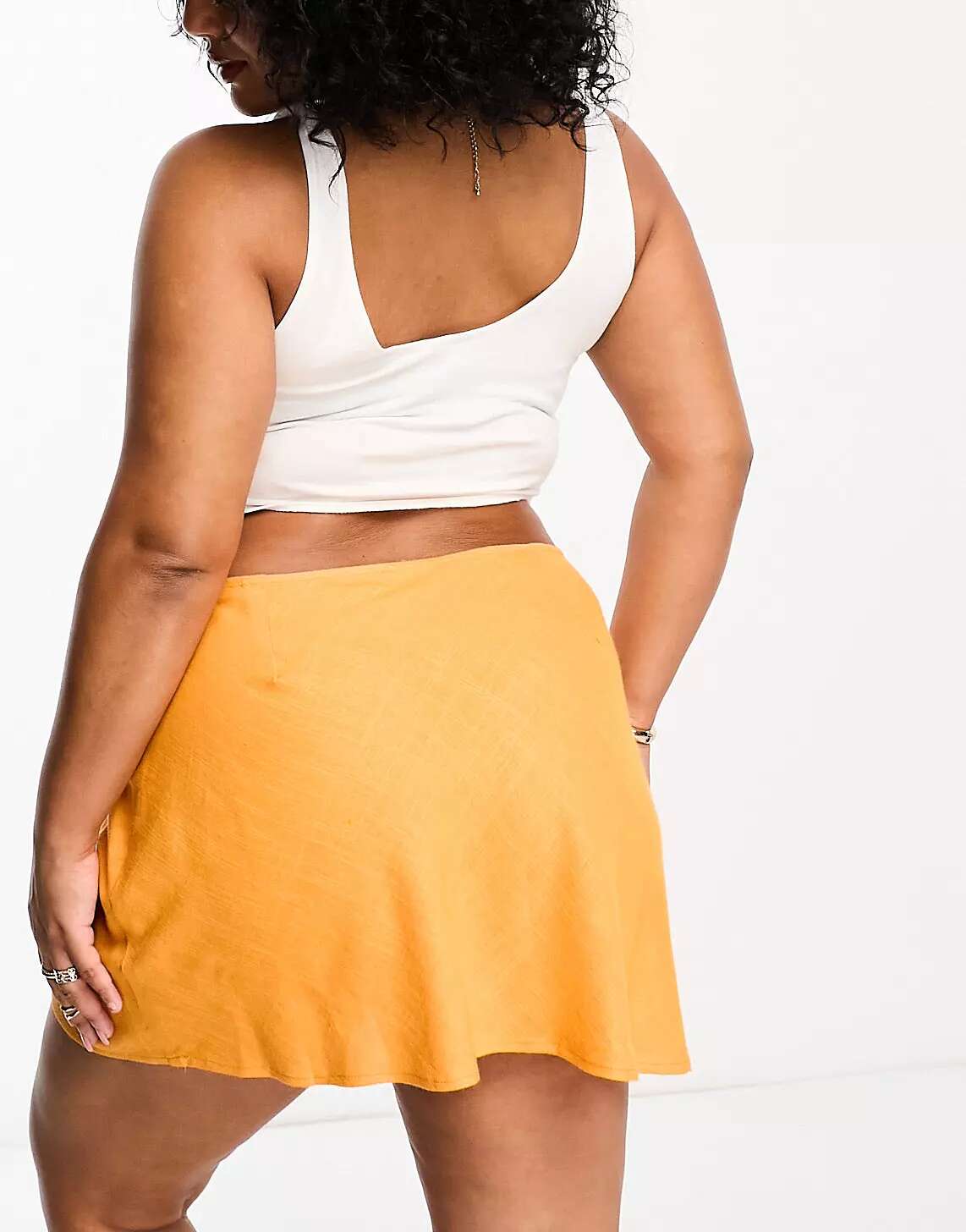 Оранжевая льняная мини-юбка-комбинация ASOS DESIGN Curve юбки bodo юбка 16 4d