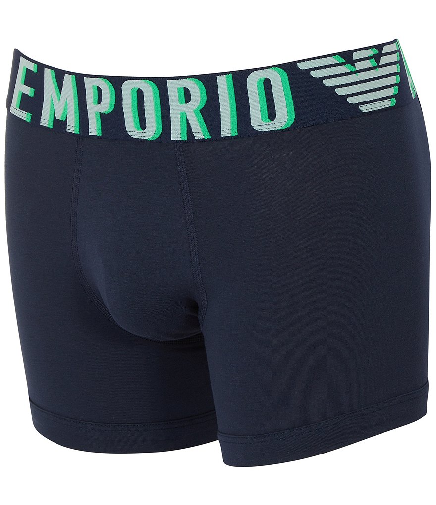 Боксеры с логотипом Emporio Armani, синий