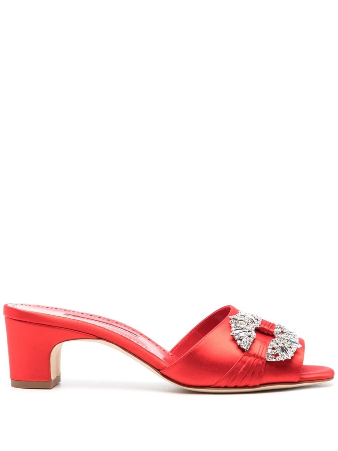 

Manolo Blahnik атласные мюли Prinap 50, красный