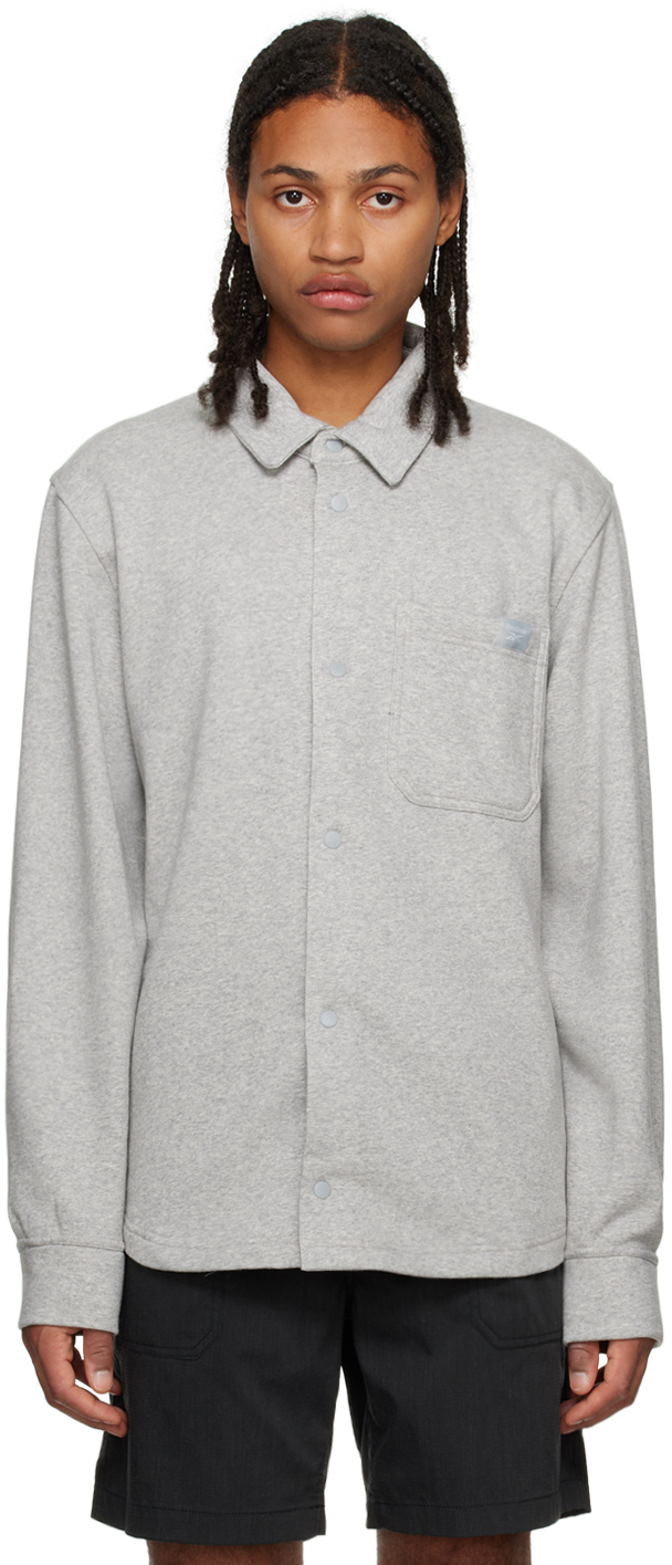 Серая рубашка с накладными карманами Reebok Classics кроссовки workout plus vintage medium grey heather reebok серый