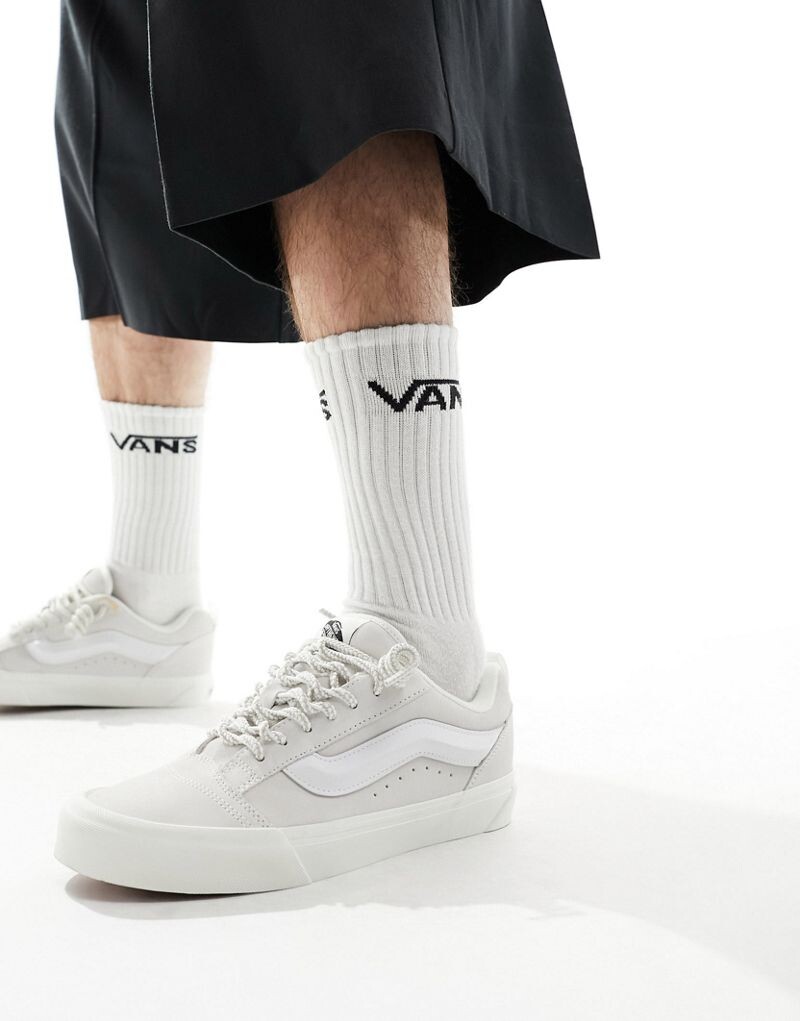 

Бело-кремовые кроссовки с кружевом Vans Knu Skool