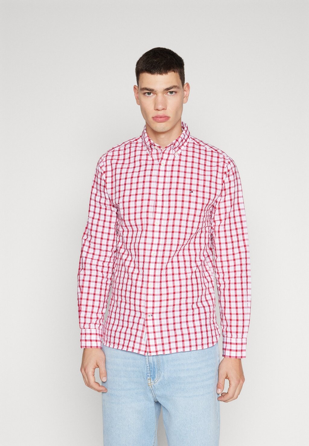 

Рубашка FLEX SHIRT Tommy Hilfiger, королевская ягода/оптический белый/мульти
