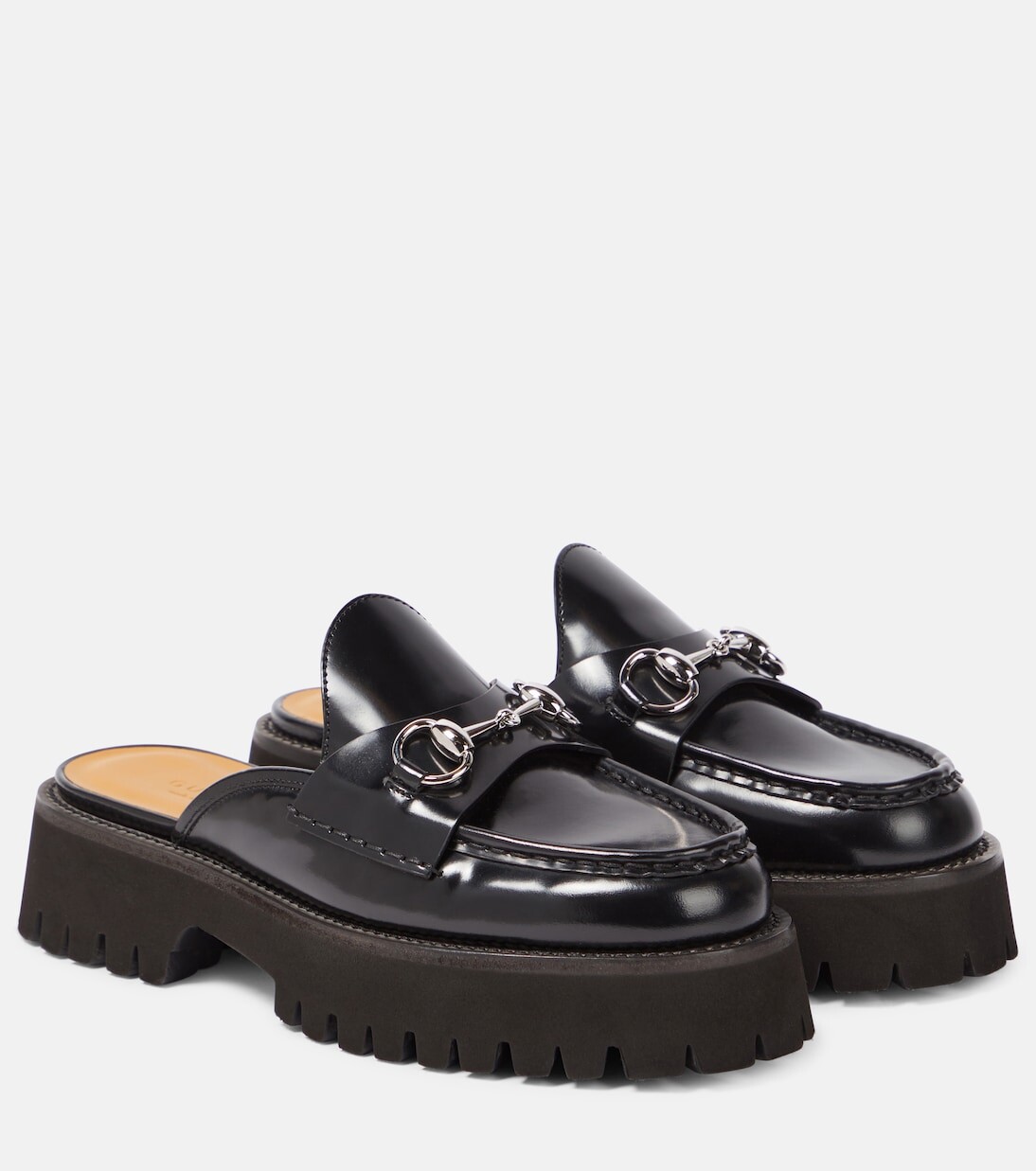 

Кожаные шлепанцы horsebit Gucci, черный
