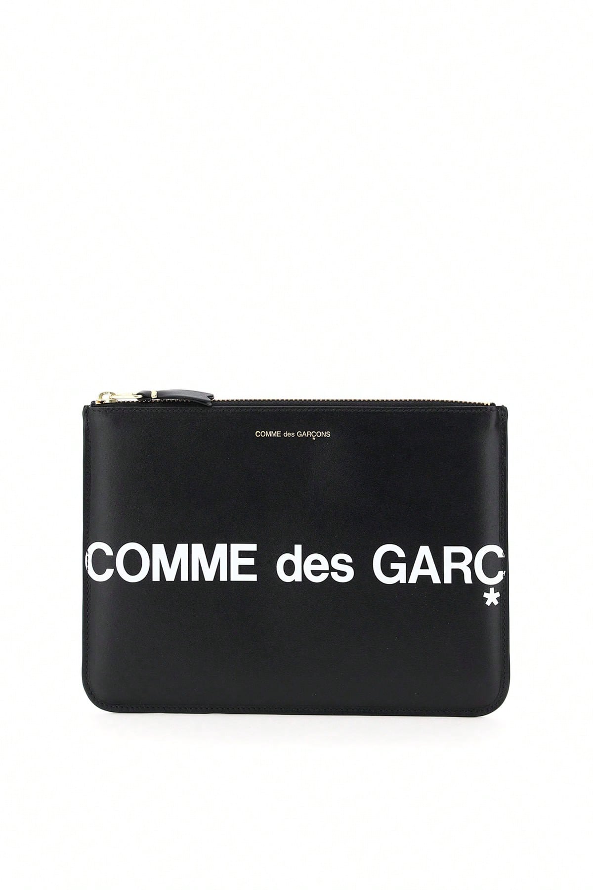 Кожаный кошелек Comme Des Garcons с логотипом, черный черно синяя многослойная футболка с длинным рукавом comme des garcons