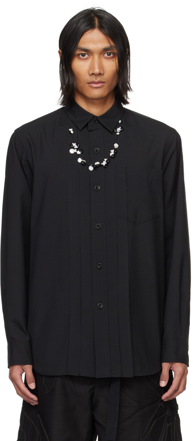 

Черная костюмная рубашка Sacai, цвет Black